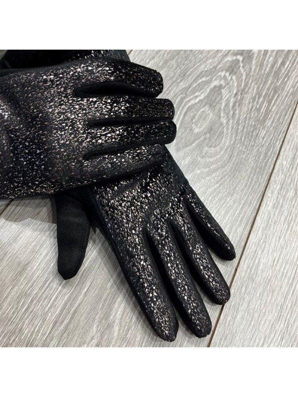 Gants femme avec relief argenté | Boutique Marina