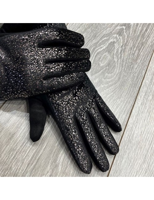 Gants femme avec relief argenté | Boutique Marina