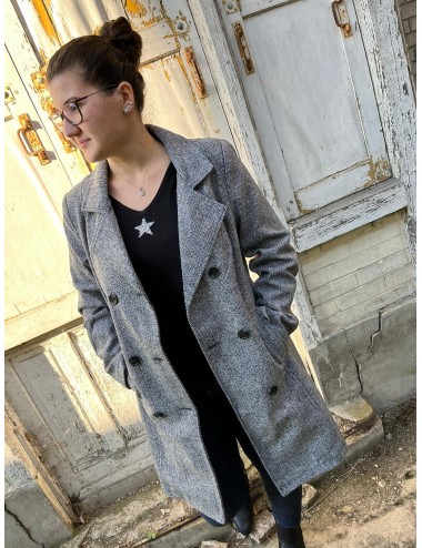 Lainage gris effet trench