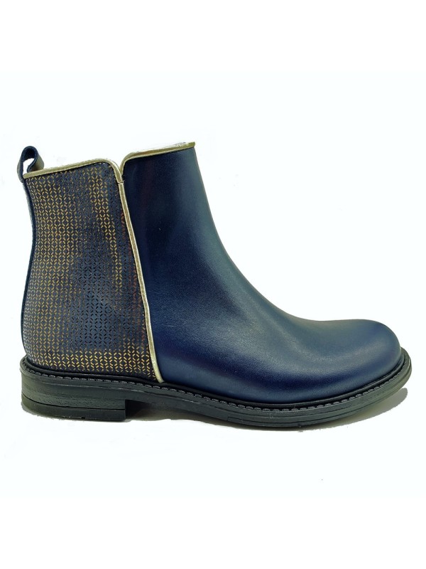 Bottine Fille Bellamy Loriane Bleu Nuit Doré | Chic & Confort | Marina & Paloma