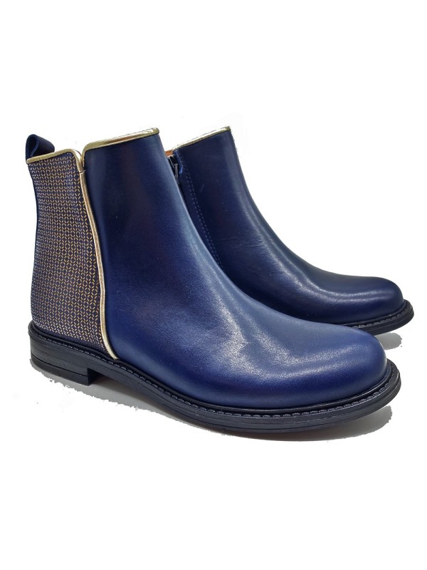 Bottine Fille Bellamy Loriane Bleu Nuit Doré | Chic & Confort | Marina & Paloma