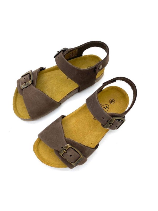 Nu-pied marron Plakton Pixel Design naturel et épuré | Marina & Paloma