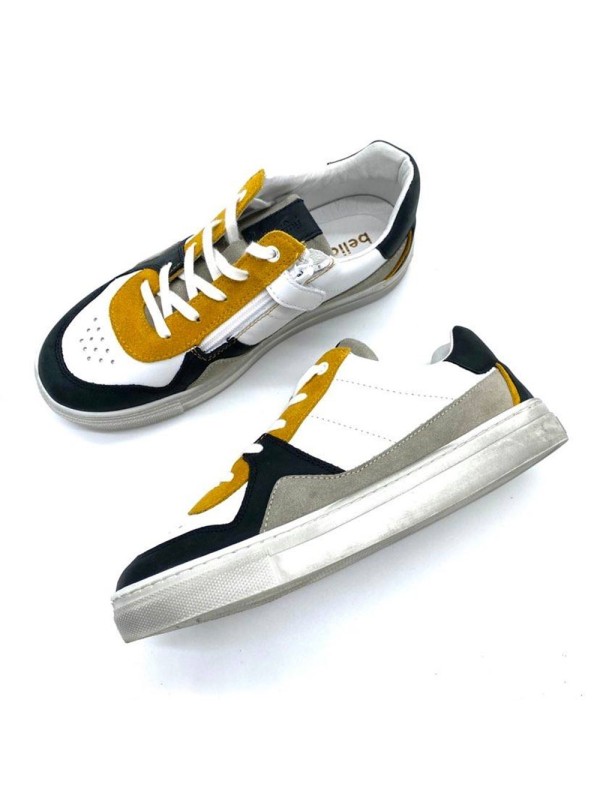 Basket blanche et jaune VOILI Bellamy Garçon | Boutique Marina