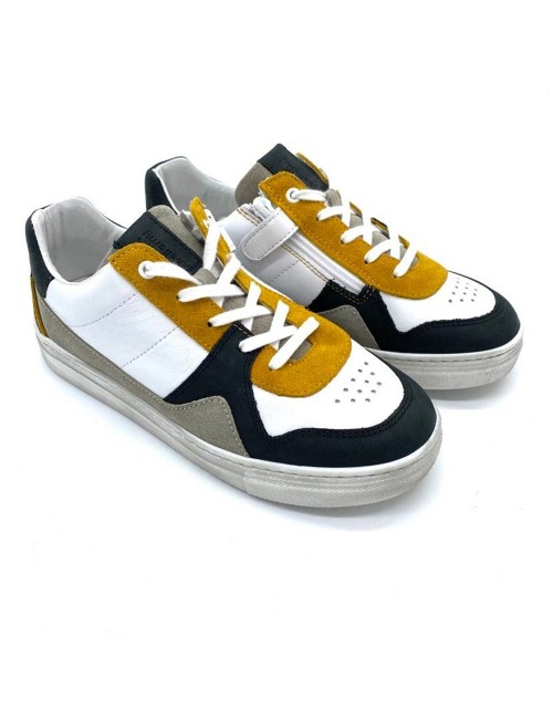 Basket blanche et jaune VOILI Bellamy Garçon | Boutique Marina