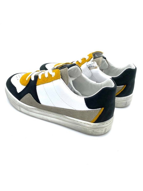 Basket blanche et jaune VOILI Bellamy Garçon | Boutique Marina