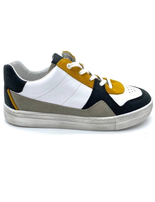 Basket blanche et jaune VOILI Bellamy Garçon | Boutique Marina
