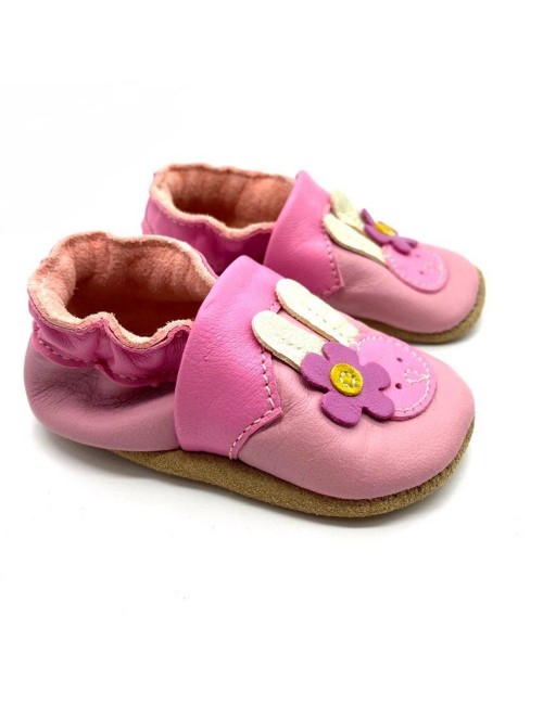Chausson souple rose Moustache Les Valentines | Boutique Marina