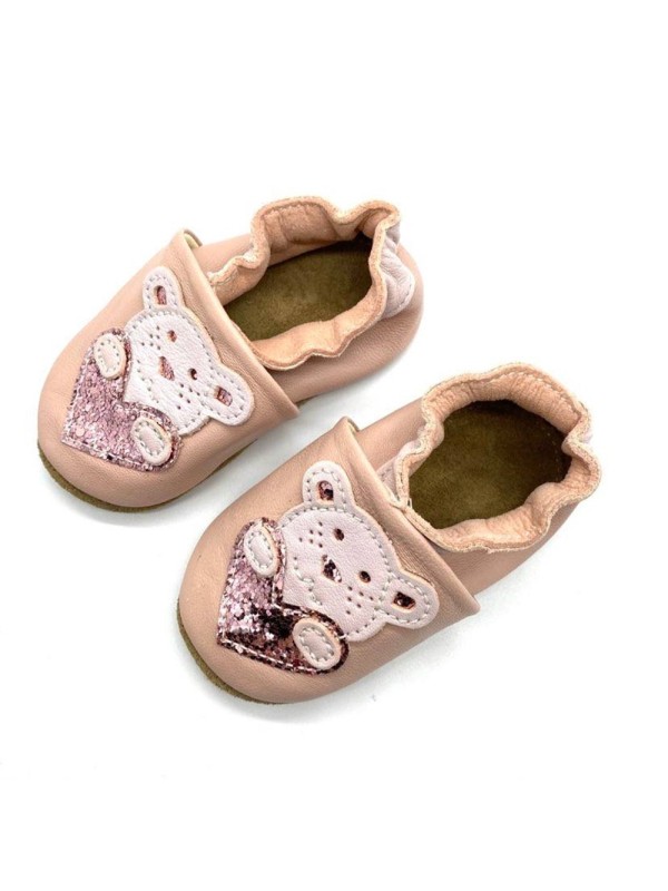 Chausson souple rose Nounours Bellamy | Boutique Marina
