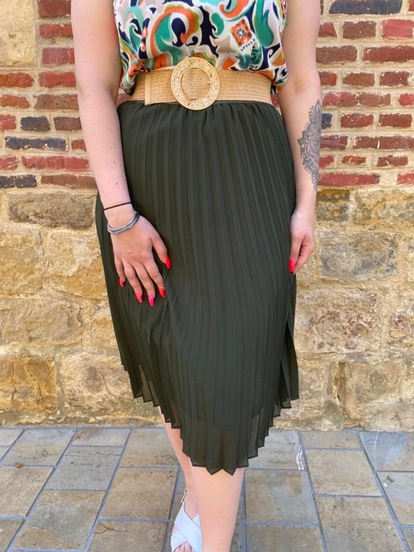 Jupe midi unie plissée Emma & Ella n5455| Boutique Marina