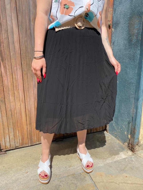 Jupe midi unie plissée Emma & Ella n5455| Boutique Marina