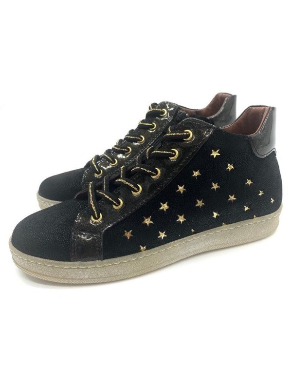 Basket Fille Bellamy Ninon Noir Étoiles | Confort & Style Urbain | Marina & Paloma