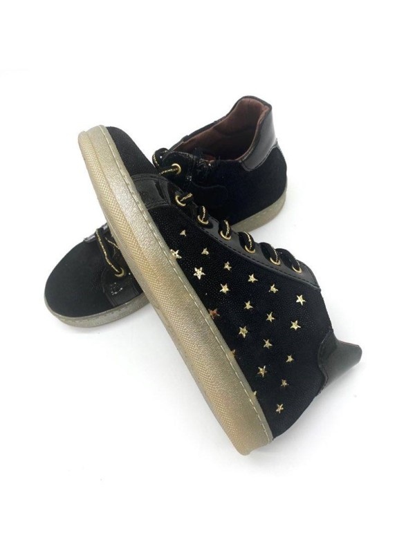 Basket Fille Bellamy Ninon Noir Étoiles | Confort & Style Urbain | Marina & Paloma