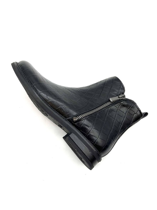 Bottine Bellamy Ecrin Fille Noire Croco | Chic & Confort | Marina & Paloma