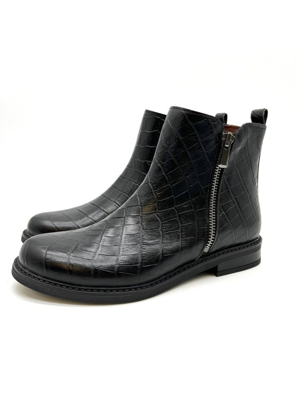 Bottine Bellamy Ecrin Fille Noire Croco | Chic & Confort | Marina & Paloma