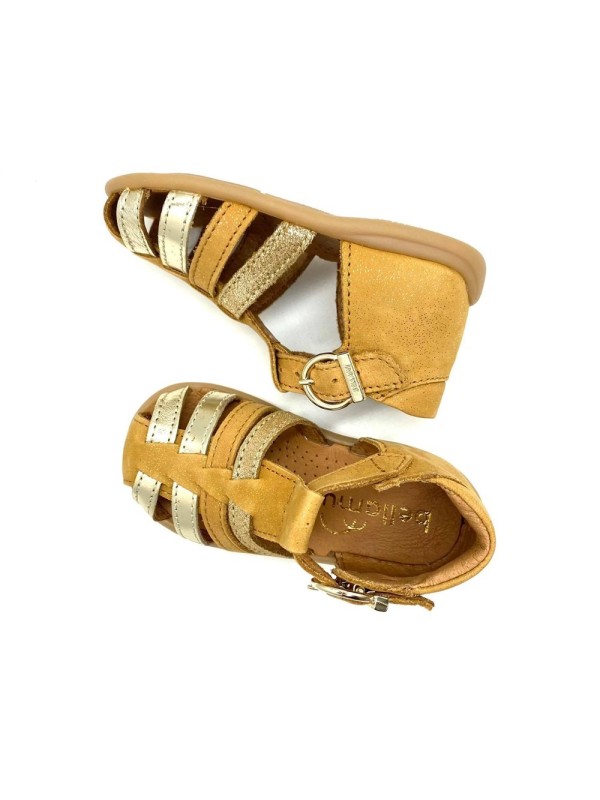 Nu Pied Bellamy Dax Cuir Camel Cuivré Fille | Marina & Paloma