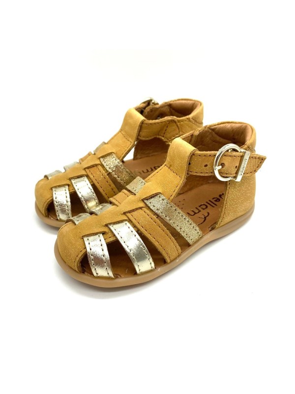 Nu Pied Bellamy Dax Cuir Camel Cuivré Fille | Marina & Paloma