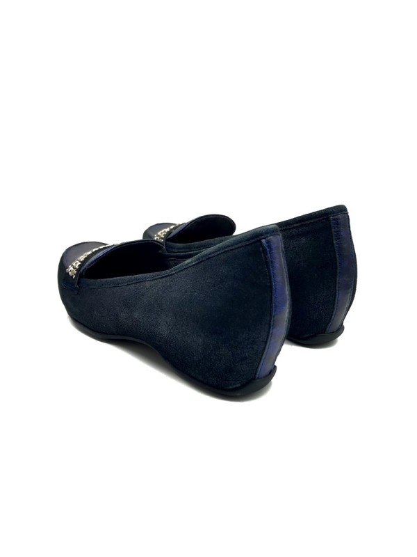 Mocassin compensé marine Mamzelle