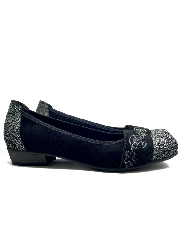 Ballerine noir en nubuck UTV Gacily