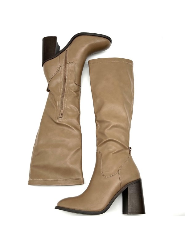 Botte Hiver à Talon Noir et Marron |Boutique Marina