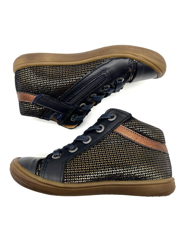 Bottine Lara Bellamy Fille Noir & Bleu Marine | Fun & Confort | Marina & Paloma