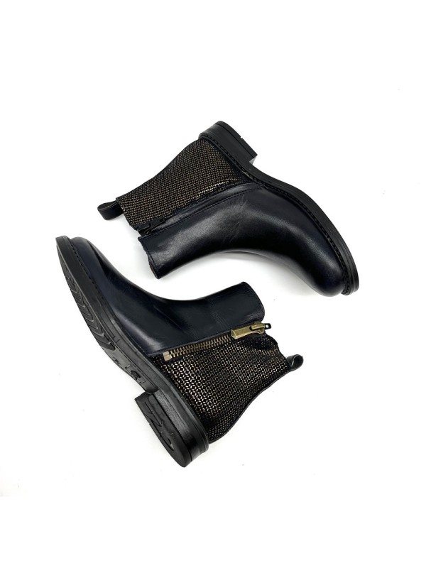 Bellamy Ecrin Fille Noir Doré | Bottines Chic & Confort | Marina & Paloma