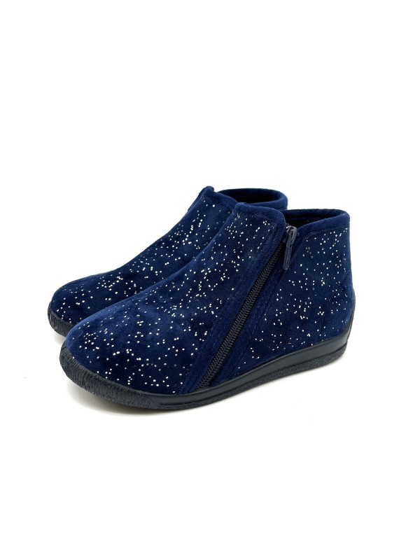 Chausson BALGA | Confort céleste enfant bleu nuit | Marina & Paloma