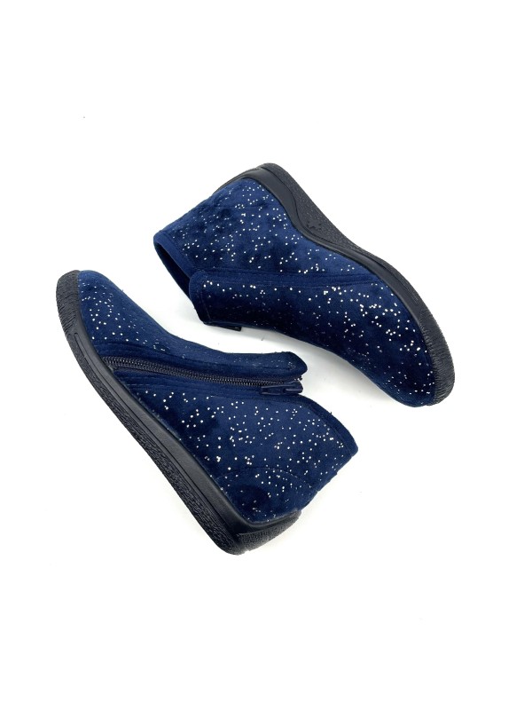 Chausson BALGA | Confort céleste enfant bleu nuit | Marina & Paloma
