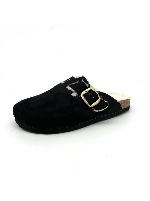 Sabot Fourré Noir Femme |Boutique Marina
