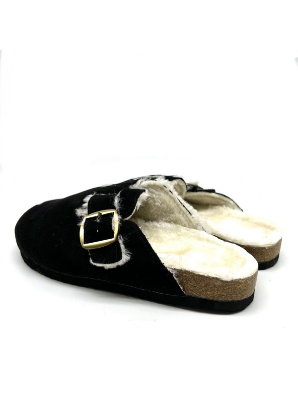 Sabot Fourré Noir Femme |Boutique Marina