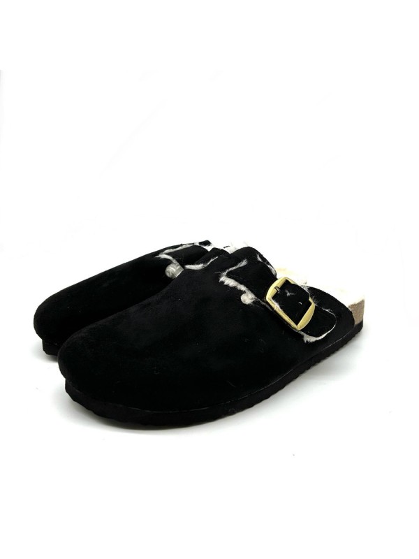 Sabot Fourré Noir Femme |Boutique Marina