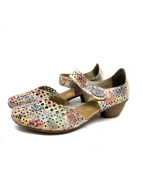 Escarpins Rieker 43753-91 multicolores ajourés cuir | Marina & Paloma