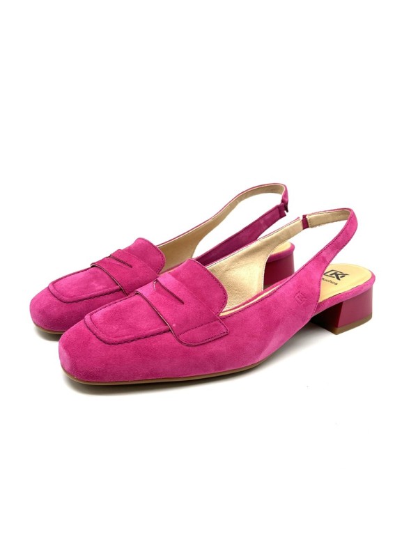 Escarpin Dorking D9305 GIA camel slingback cuir velours en promo| Marina & Paloma