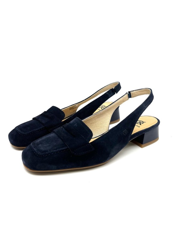 Escarpin Dorking D9305 GIA camel slingback cuir velours en promo| Marina & Paloma