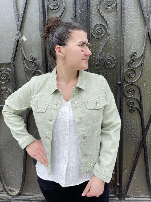 Veste en Jean Bleu et Vert Femme |Boutique Marina