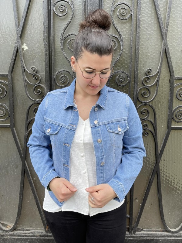Veste en Jean Bleu et Vert Femme |Boutique Marina