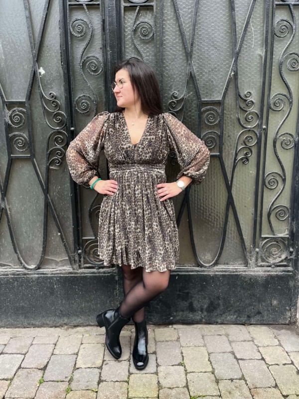Robe Maelle Léopard Grande Taille |Boutique Marina