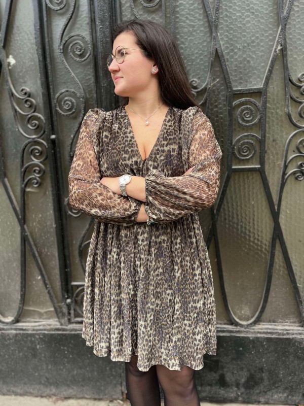 Robe Maelle Léopard Grande Taille |Boutique Marina