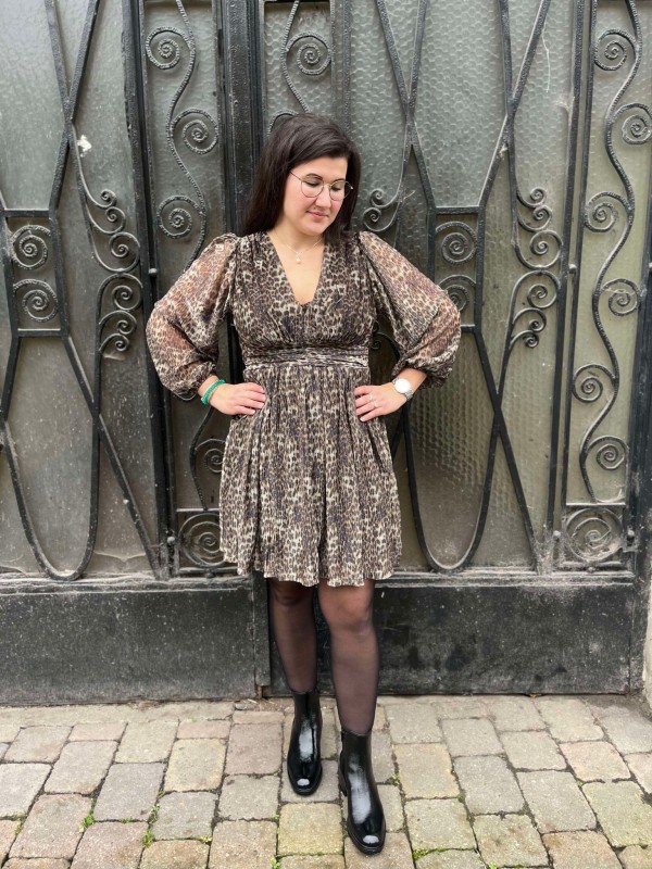 Robe Maelle Léopard Grande Taille |Boutique Marina