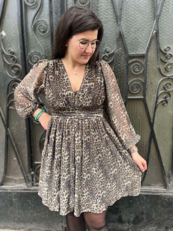 Robe Maelle Léopard Grande Taille |Boutique Marina