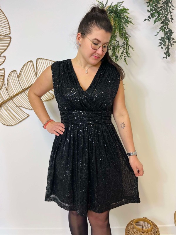 Robe Fête Sequin Maelle Grande Taille | Boutique Marina