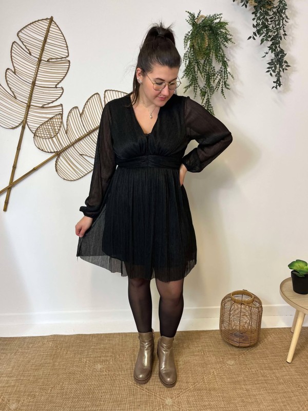 Une robe noir à sequins pour les fêtes | Boutique Marina