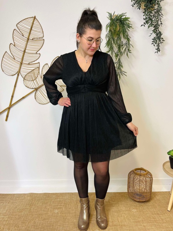 Une robe noir à sequins pour les fêtes | Boutique Marina