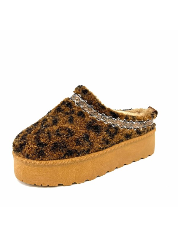Sabot Fourré Léopard | Boutique Marina