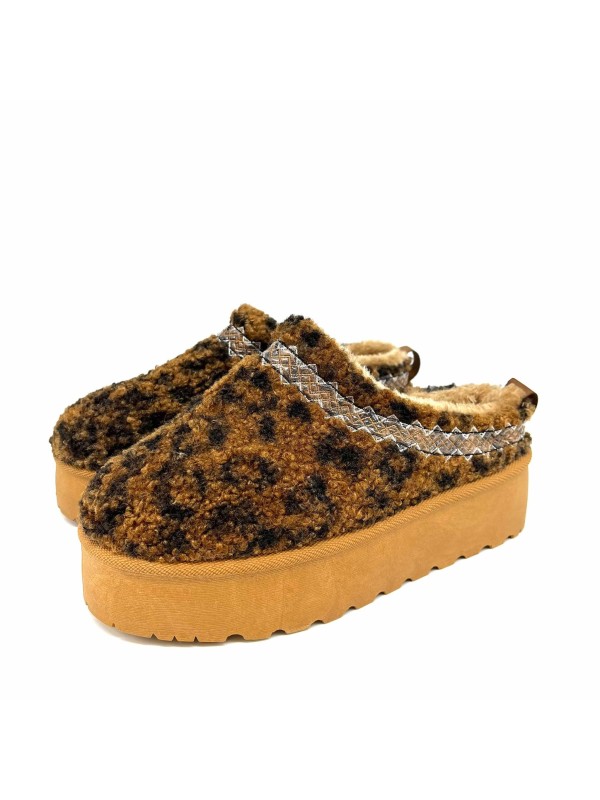 Sabot Fourré Léopard | Boutique Marina