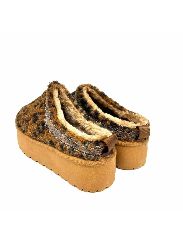 Sabot Fourré Léopard | Boutique Marina