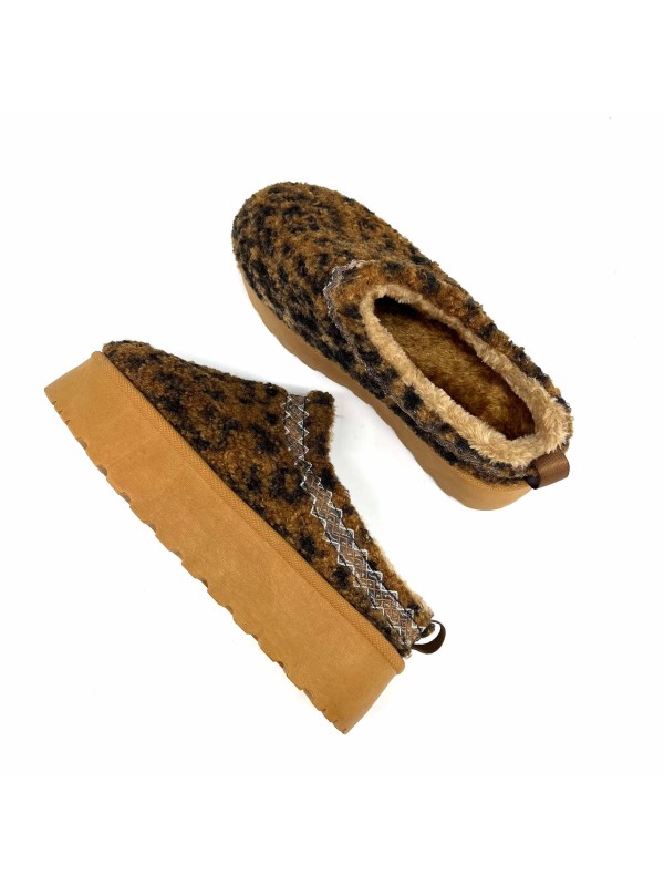 Sabot Fourré Léopard | Boutique Marina