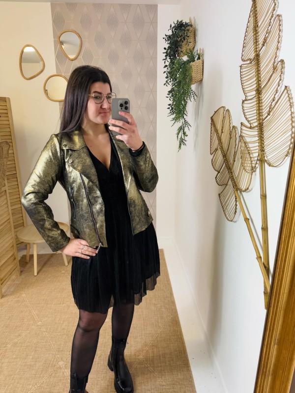 Veste Suedine H et F Effet Brillant Grande Taille |Boutique Marina