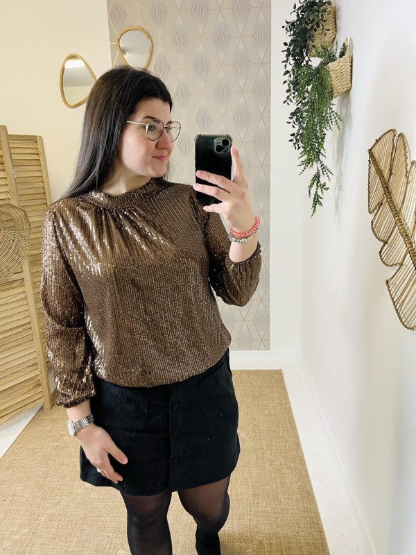 Top Blousant Sequins | Boutique Marina