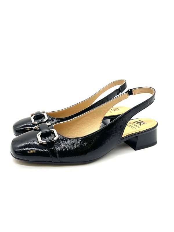 Escarpin Dorking D9307 Noir Verni en promo | Marina & Paloma
