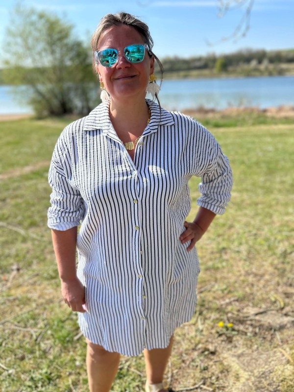 Tunique Rayée Gaz de Coton | Boutique Marina